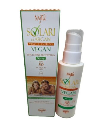 SOCIETA' DEL KARITE'-Najtù, Solari di Argan Viso e Corpo, Emulsione Protettiva Spray SPF 50 125 ml
